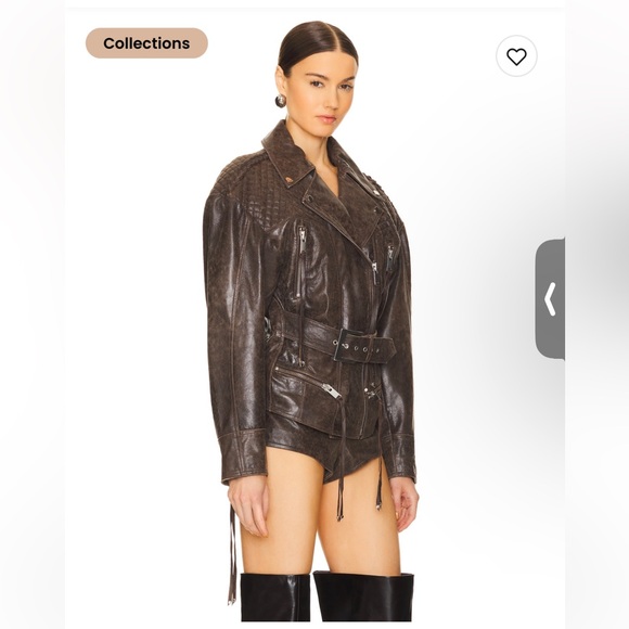Retrofete Salome Leather Jacket in Vintage Brown- NWT M - Picture 2 of 10